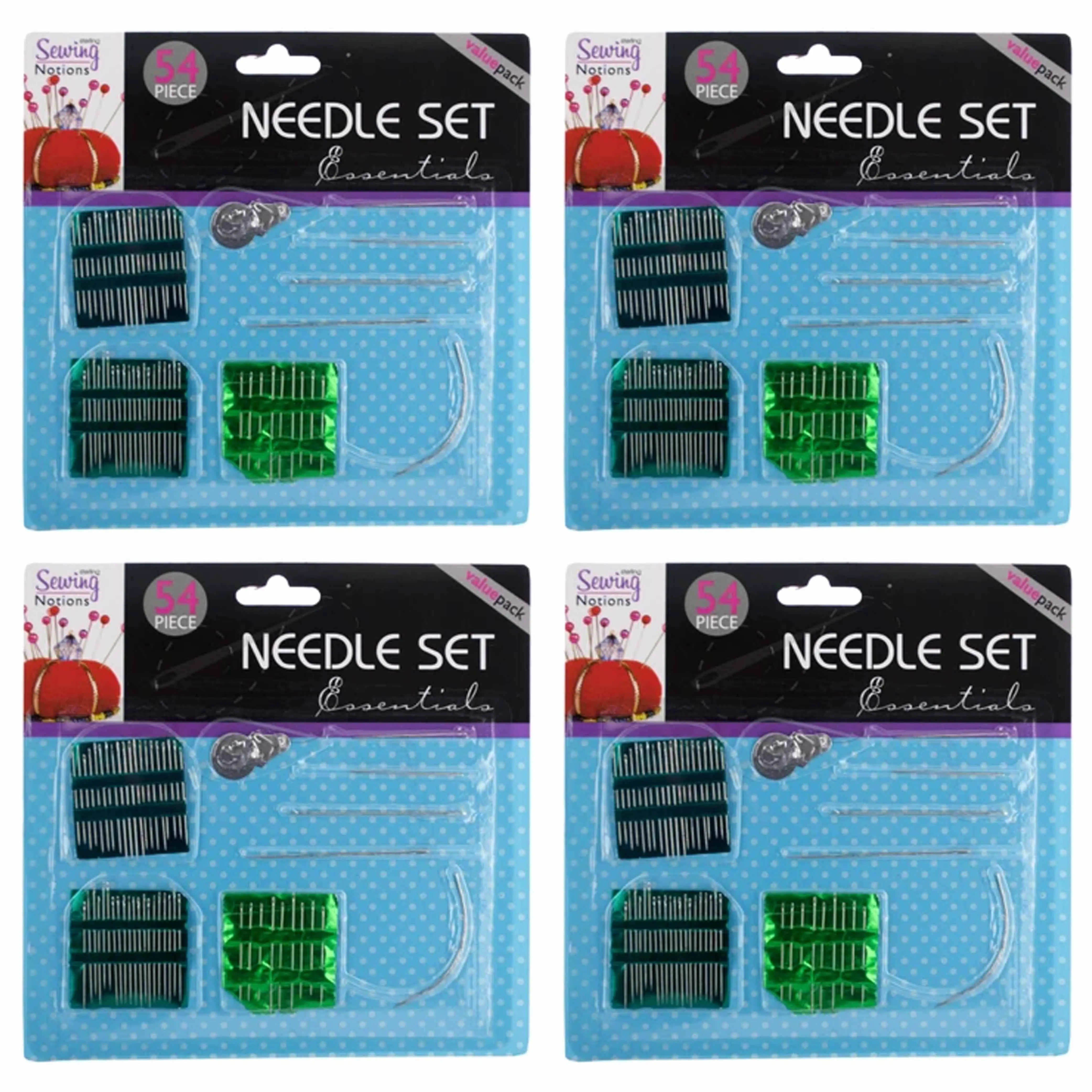 108 Pc Assorted Hand Sewing Needle Set Self Threading Thread Embroidery Threader