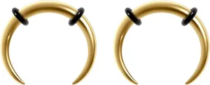14G 16G 2Pcs Stainless Steel Pincher Septum Rings Tapers Ear Rings Crescent Tapers C Shape Buffalo Horseshoes Nose Rings O-Rings Hoops Body Piercing Jewelry Women Men
