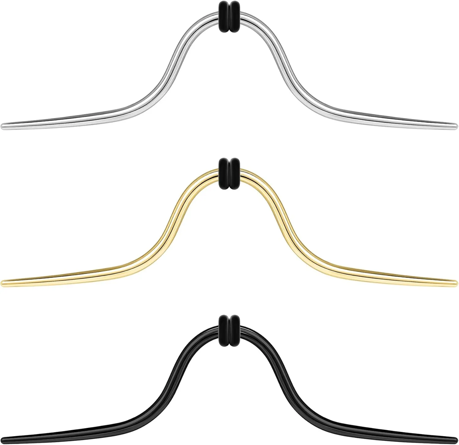 14G 16G Mustache Septum Ring 316L Surgical Steel Septum Mustache Nose Ring Piercing Jewelry Septum Piercing Hanger Black Gold Silver Rainbow Halloween Christmas