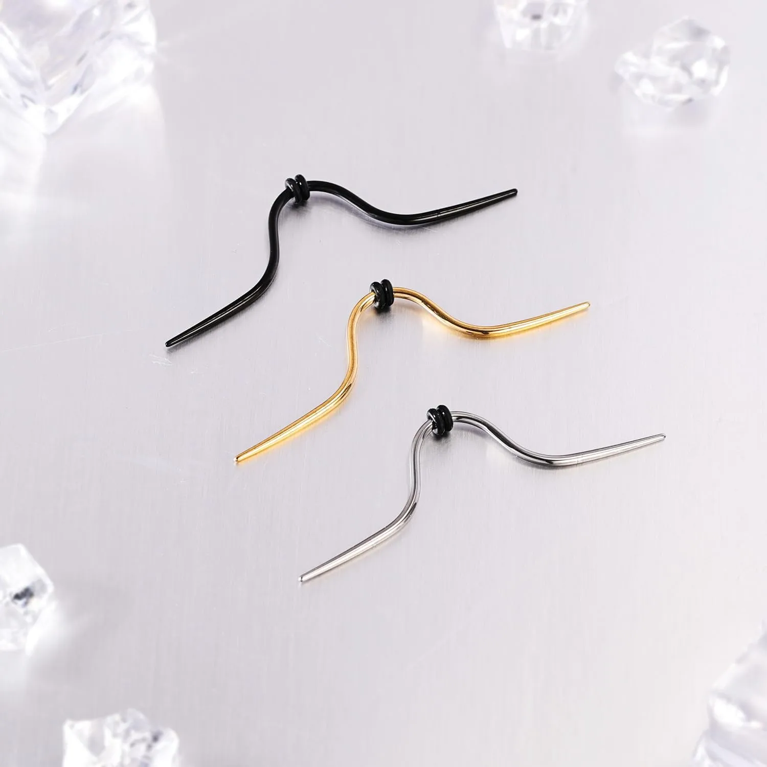 14G 16G Mustache Septum Ring 316L Surgical Steel Septum Mustache Nose Ring Piercing Jewelry Septum Piercing Hanger Black Gold Silver Rainbow Halloween Christmas