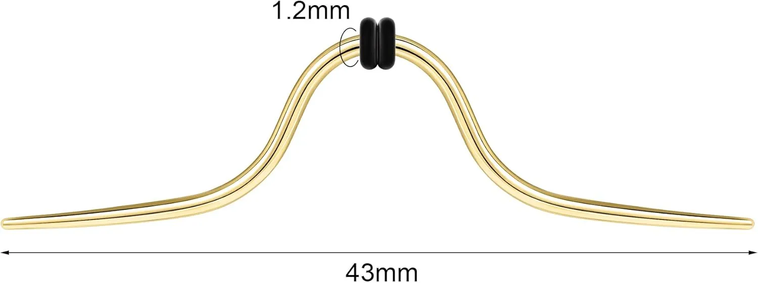 14G 16G Mustache Septum Ring 316L Surgical Steel Septum Mustache Nose Ring Piercing Jewelry Septum Piercing Hanger Black Gold Silver Rainbow Halloween Christmas