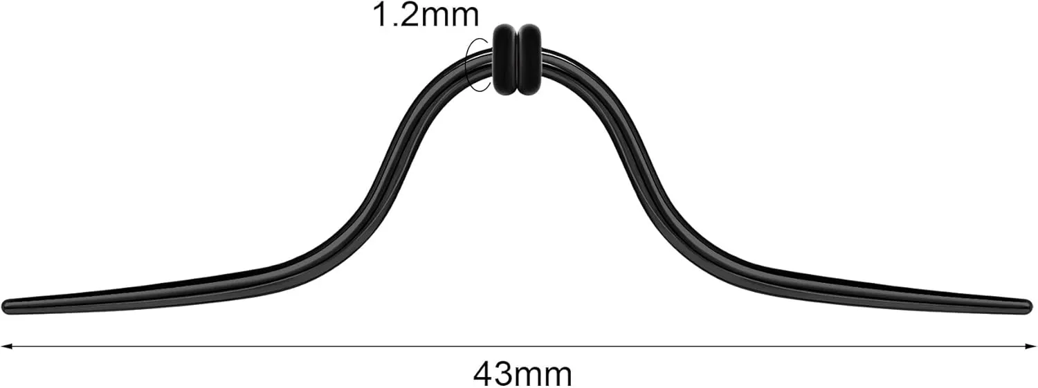 14G 16G Mustache Septum Ring 316L Surgical Steel Septum Mustache Nose Ring Piercing Jewelry Septum Piercing Hanger Black Gold Silver Rainbow Halloween Christmas