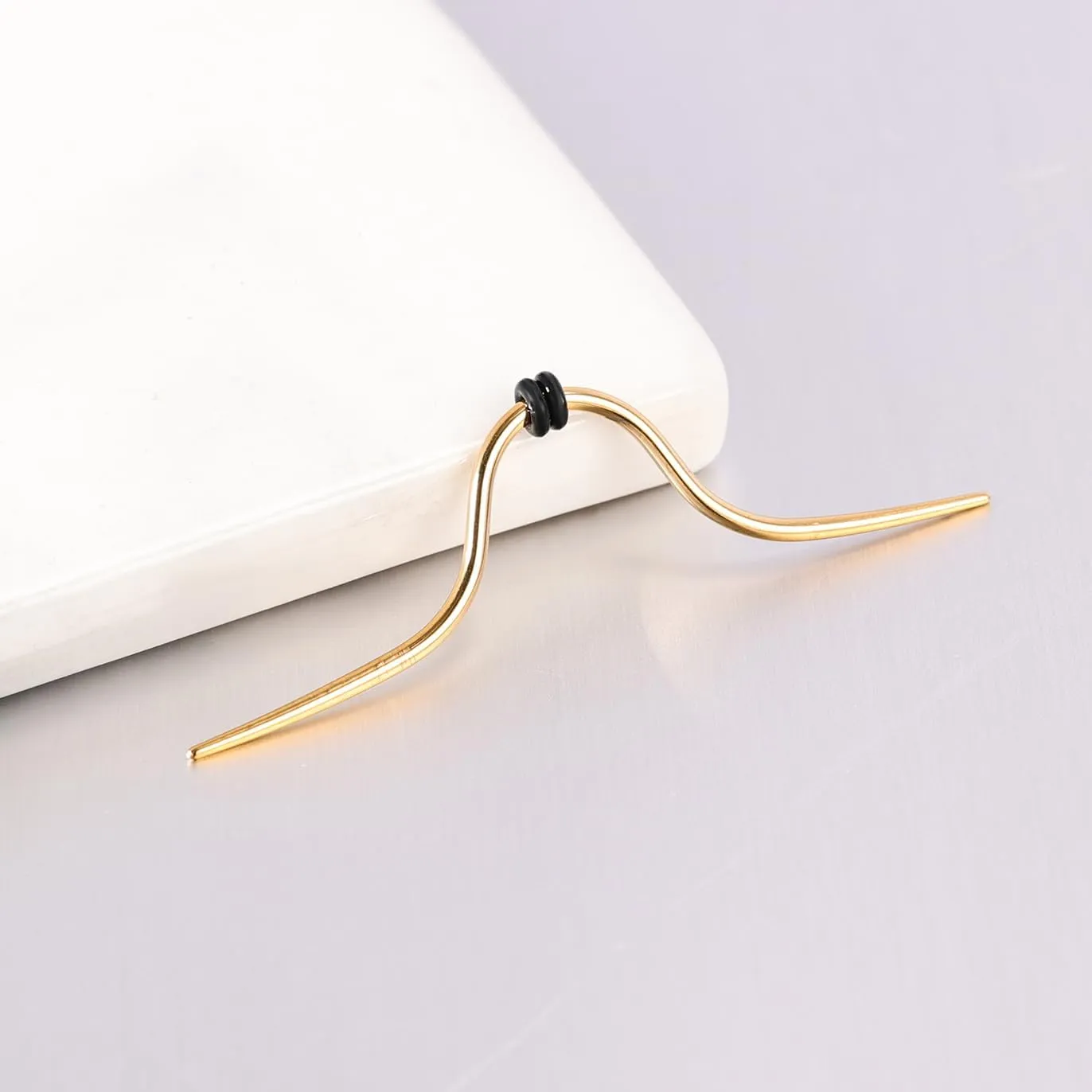 14G 16G Mustache Septum Ring 316L Surgical Steel Septum Mustache Nose Ring Piercing Jewelry Septum Piercing Hanger Black Gold Silver Rainbow Halloween Christmas