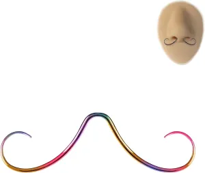 14G/16G Mustache Septum Ring, 316L Surgical Steel Septum Mustache Nose Ring Piercing Jewelry, Septum Piercing Hanger