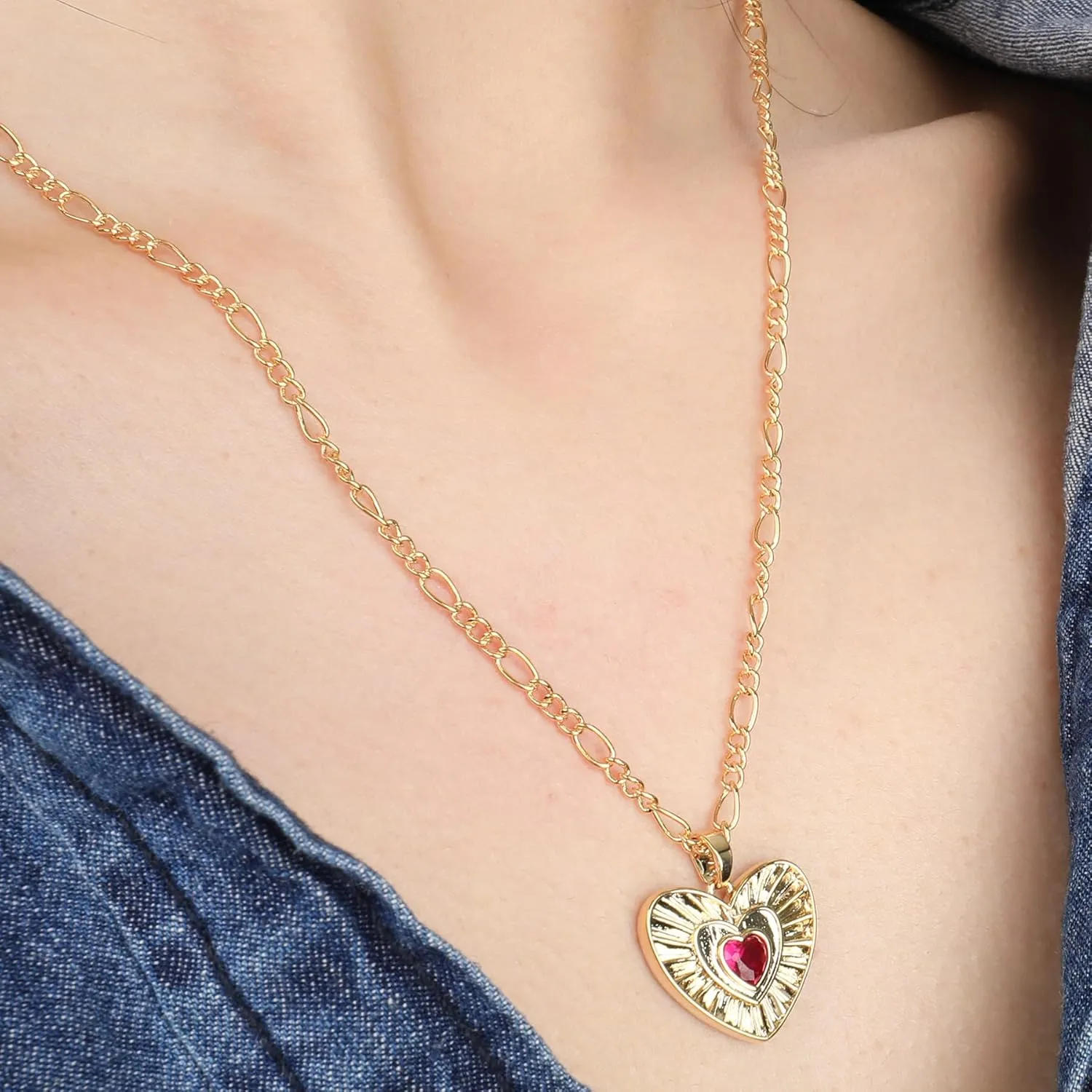 14K Gold Heart Necklaces for Women, Heart Love Necklace Dainty Gold Neclaces,Cute Dainty Heart Statement Necklace Mother's Day Wedding Anniversary Valentine's Day Jewelry Gifts for Her