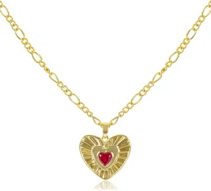 14K Gold Heart Necklaces for Women, Heart Love Necklace Dainty Gold Neclaces,Cute Dainty Heart Statement Necklace Mother's Day Wedding Anniversary Valentine's Day Jewelry Gifts for Her