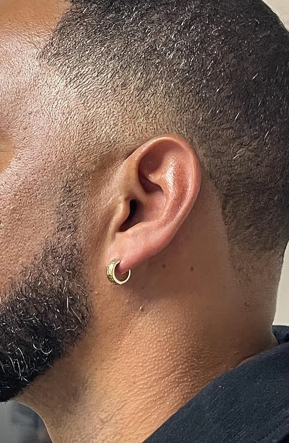14K Gold Huggie Hoop Earrings (5mm Wide Huggie), Real 14k Gold Hoops