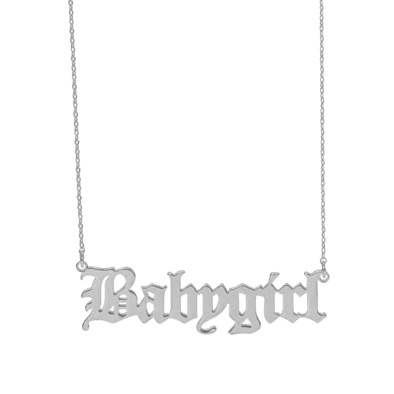 14k Gold Old English Font Name Necklace - Personalized Custom Name Jewelry - Choose Plain, Zirconium, or Diamond - Ideal for Memorable Gifts (Diamond)