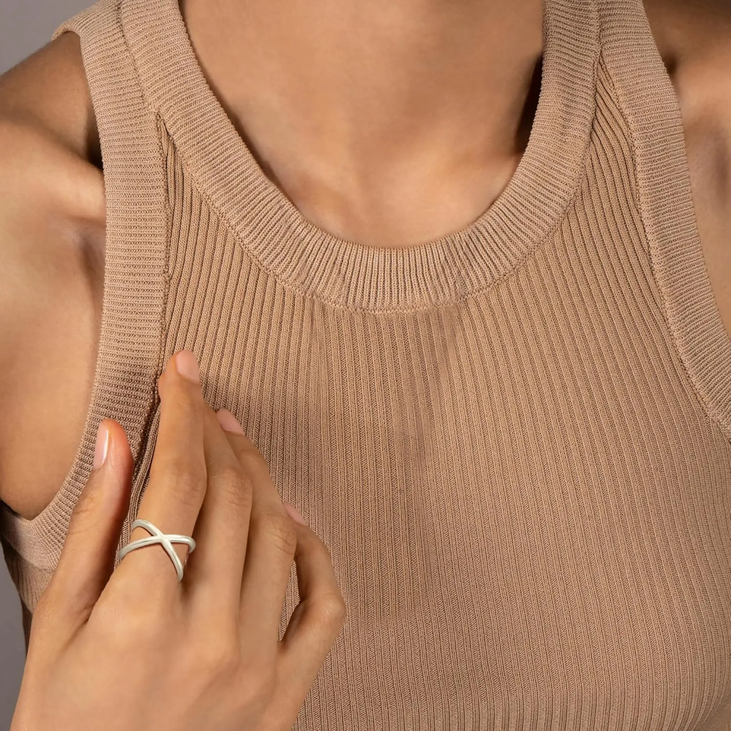 14K Gold or Platinum Plated Criss-Cross Ring for Women | Size 5 to 9