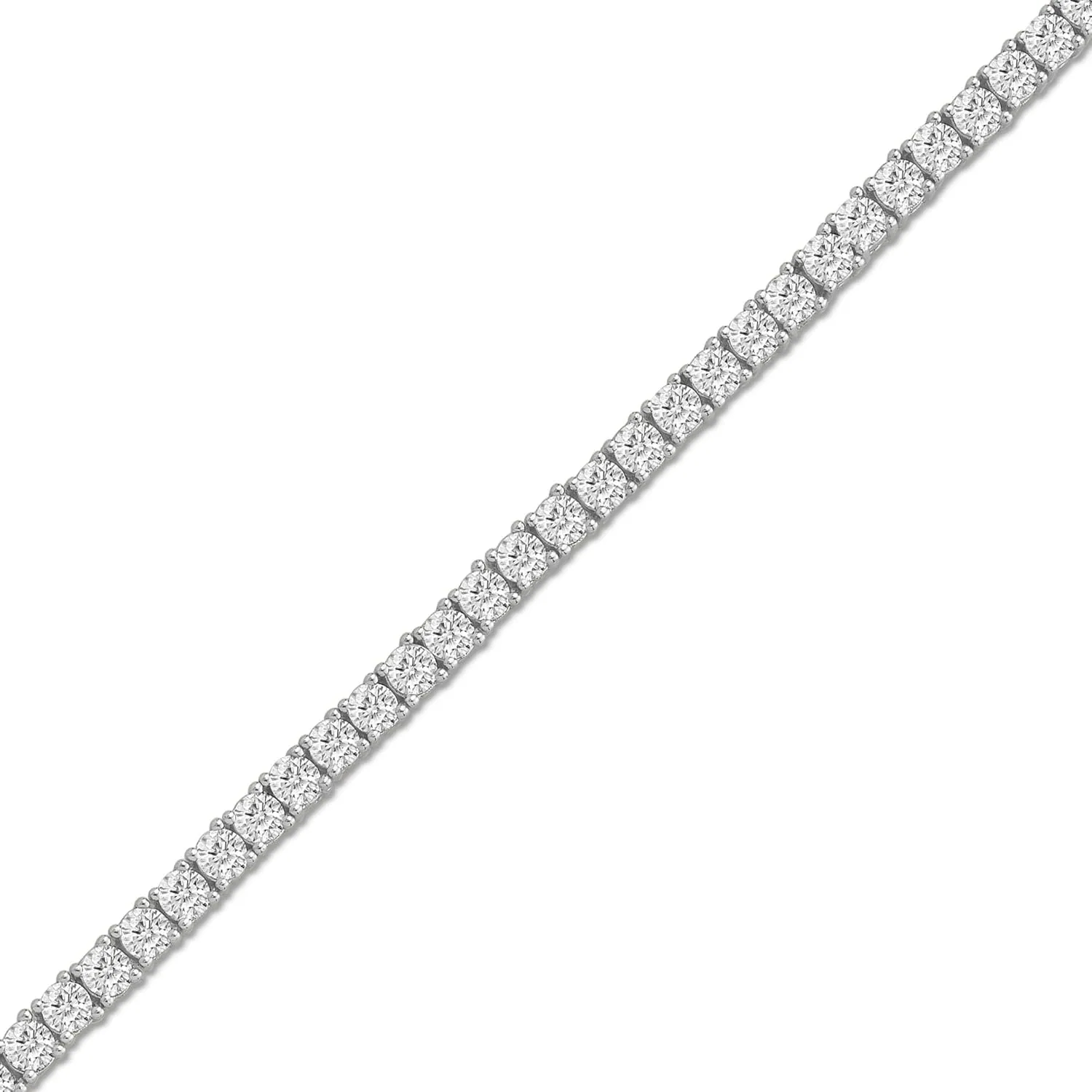 14K Gold or Platinum Plated Solitaire Tennis Bracelet for Women with Cubic Zirconia | Size 6.5-7.5 Inch
