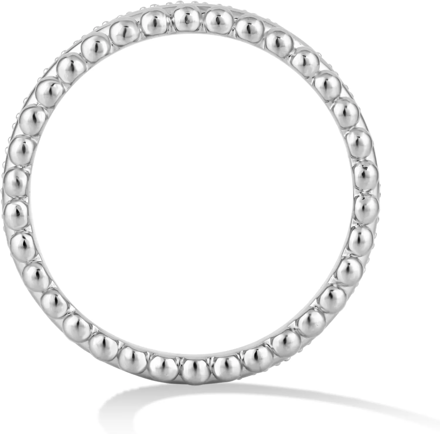 14K Gold or Platinum Plated Triple Stacked Bead Rimmed Band Ring for Women with Cubic Zirconia | Size 5 to 9