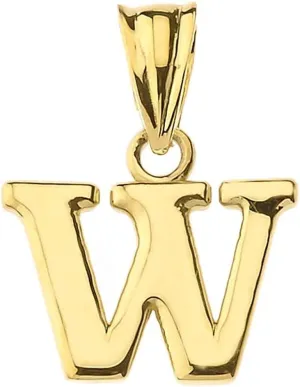 14K Yellow Gold Fine Mini Dangling Initial A-Z Charm 1/2" Pendant - Choice of Initial Letter