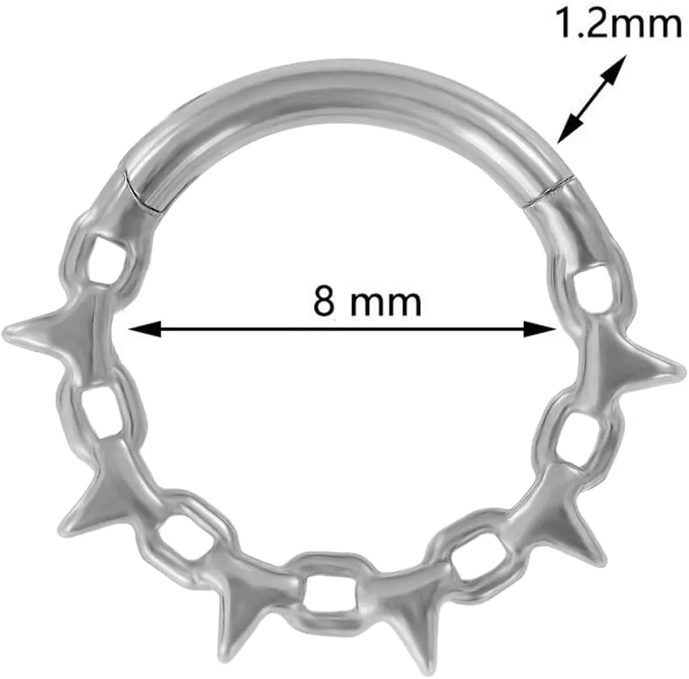 16G Septum Ring for Women 316L Surgical Steel Nose Ring Hoop Septum Clicker Daith Rings Cartilage Earring Hinged Conch Piercing Jewelry 1pcs