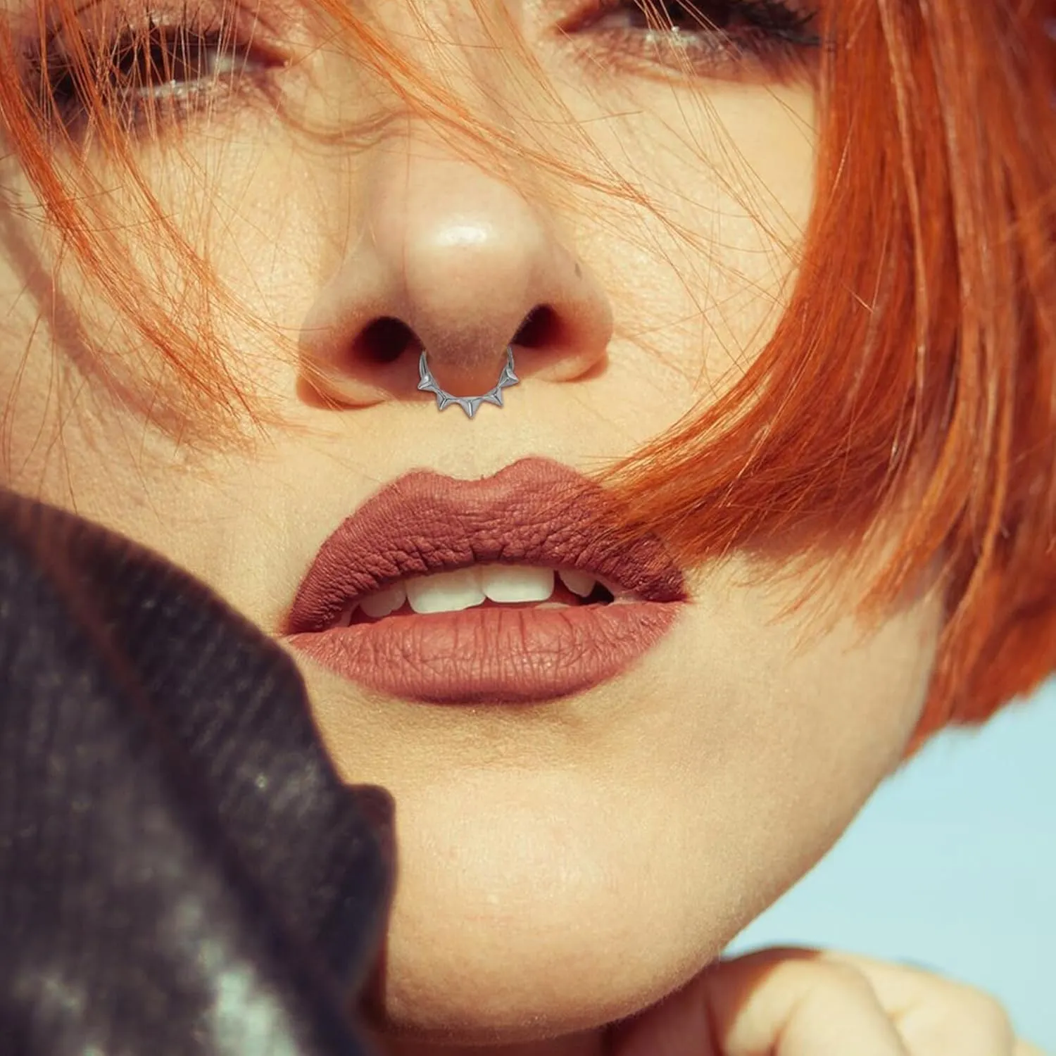 16G Septum Ring for Women 316L Surgical Steel Nose Ring Hoop Septum Clicker Daith Rings Cartilage Earring Hinged Conch Piercing Jewelry 1pcs