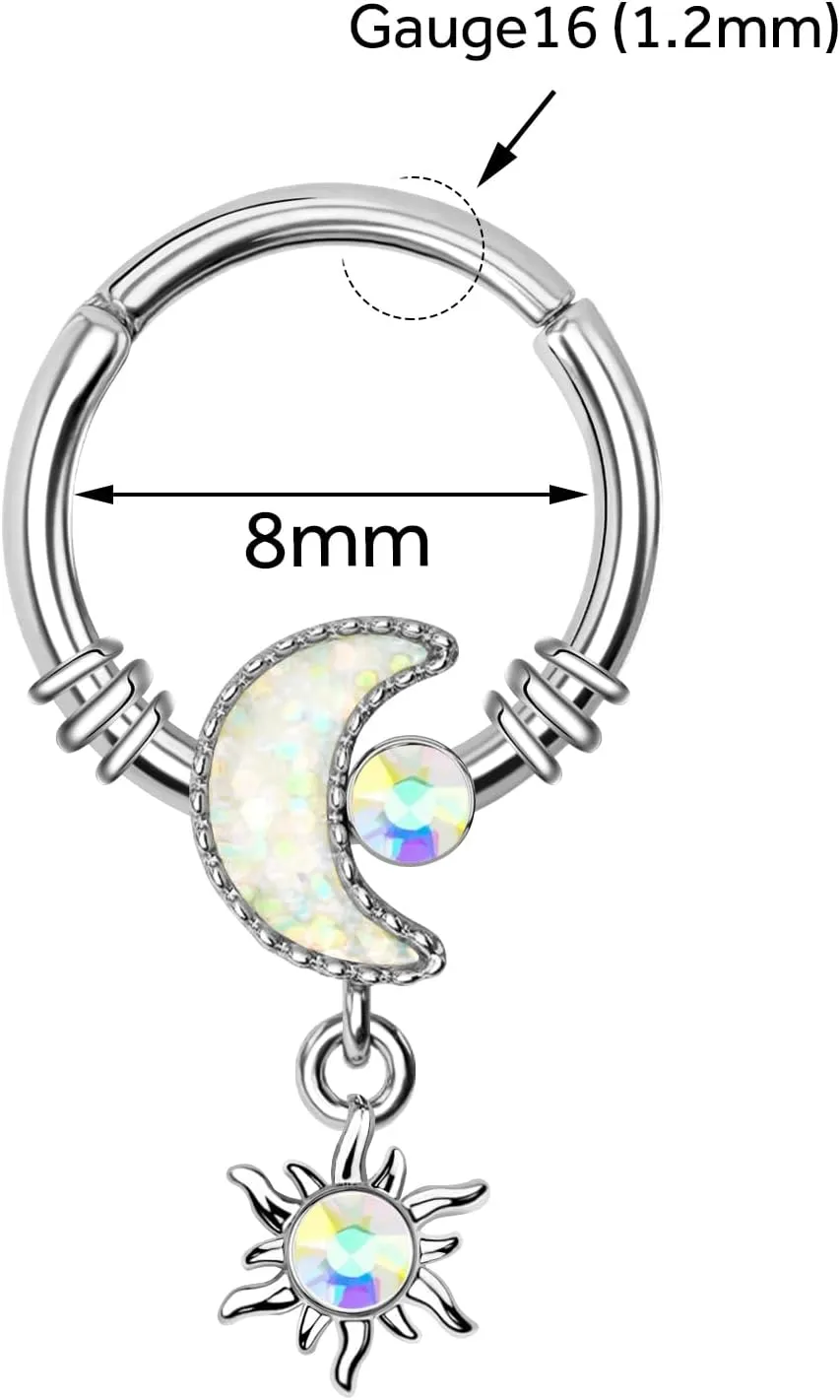16G Septum Rings 316L Stainless Steel Cartilage Earring for Women Helix Daith Piercing Jewelry