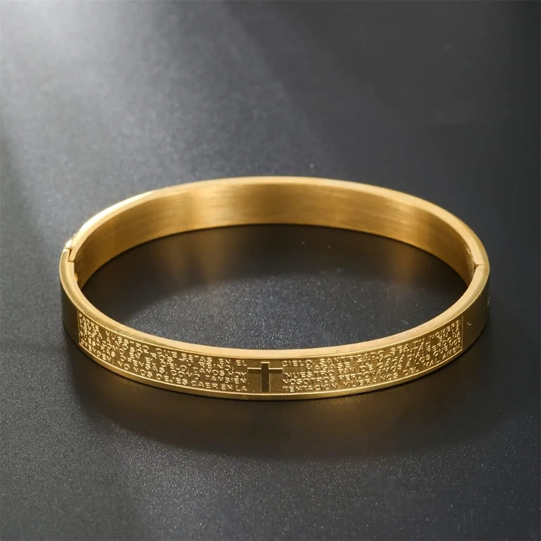 18K Gold Plated Stainless Steel Bracelets for Men - Roman Numeral Bracelet Luxury Crown King Twisted Cuff Cable Bangle Bracelets Set