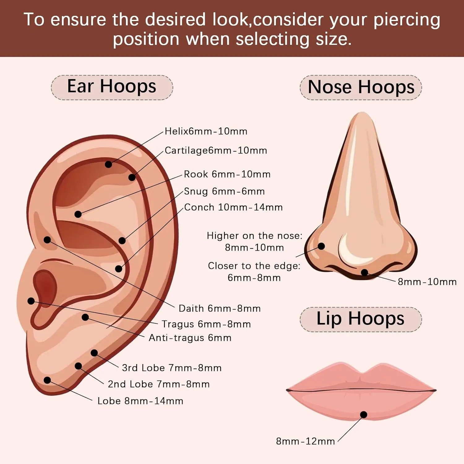 1PC Nose Ring Hoop G23 Titanium CZ Helix Rook Conch Cartilage Daith Tragus Earrings Hinged Segment Nostril Piercing Septum Clicker 18G 16G Silver Gold Lip Ring 8mm 10mm 12mm