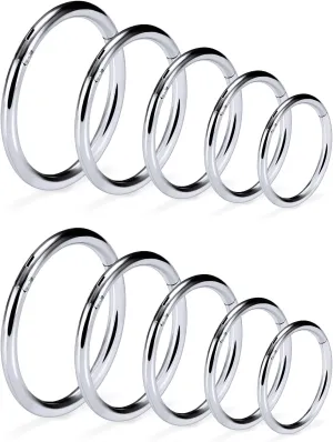 20G 18G 16G 14G F136 Titanium Nose Ring Hoop Seamless Hinged Clicker Segment Septum Nose Lip Ring Hoop Snug Daith Rook Conch Tragus Helix Cartilage Earring Hoop Piercing Jewelry for Women Men