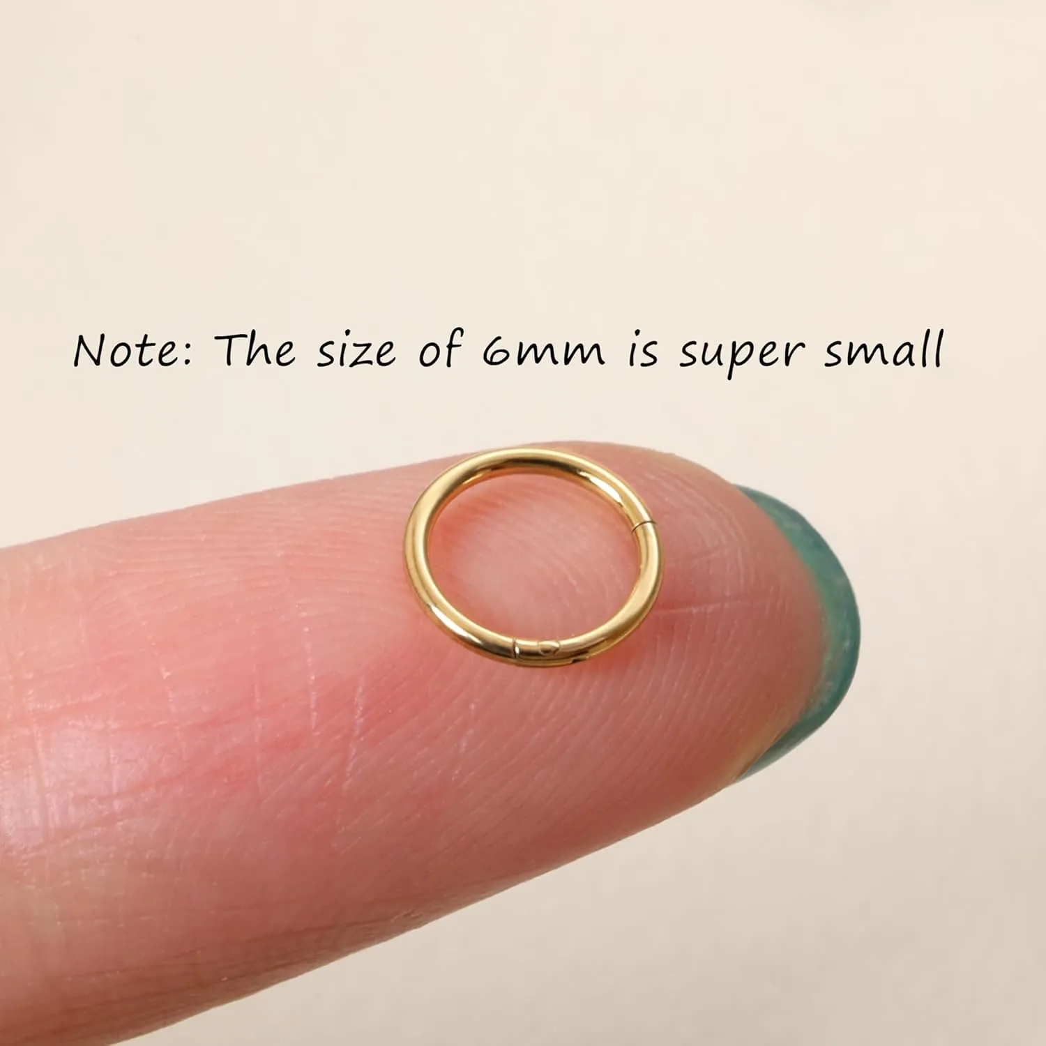 20G 18G 16G Titanium Nose Ring Hoop, Cartilage Hoop Earrings for Women Men Silver Gold Nose Ring Septum Ring Tragus Conch Helix Daith Lip Piercing Jewelry 6mm/7mm/8mm/9mm/10mm (Gold-20g, 6mm)