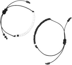 2pcs Mother Daughter Friendship Bracelet Braided Beads Bracelet for Women Men Custom Jewelry