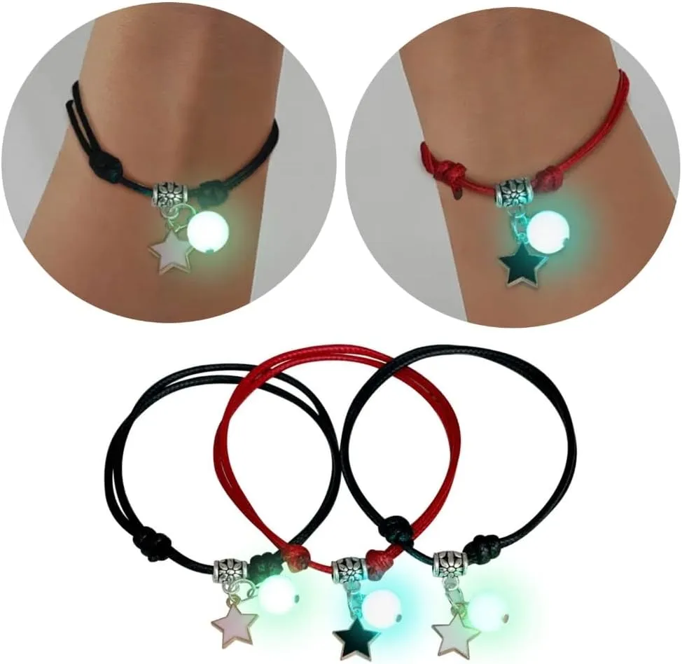 3 Pcs Couple Bracelets Moon Cat Bangles for Friendship Sister Women Man Wish Jewelry
