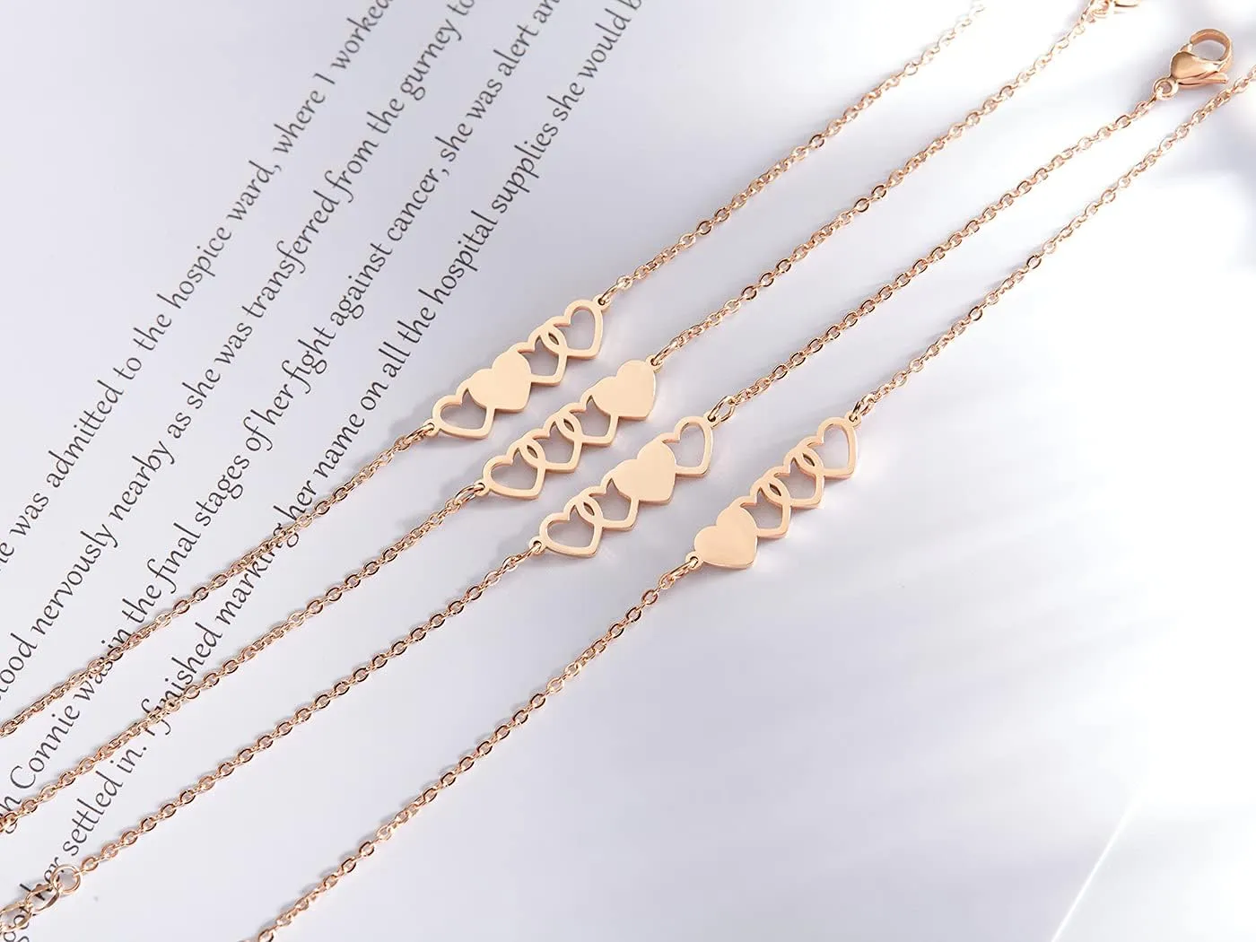 3 Sisters Bracelets Best Friends Necklace for 3 Set of 3 Heart Bracelets 3 BFF 3 Bestie Long Distance Friendship Gift