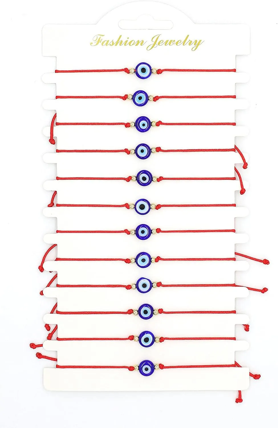 4/12Pcs Adjustable Red String Blue Evil Eye Bracelets for Women Men Handmade Charm Lucky Kabbalah Bracelets for Protection Friendship