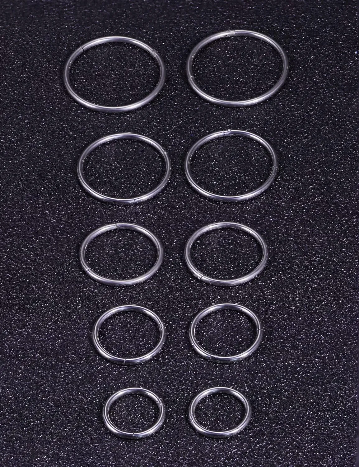 5 Pairs 16G Nose Rings Hoops 316l Surgical Steel Septum Jewelry Hinged Segment Clicker Lip Ring Cartilage Tragus Rook Earrings Hoop 8mm 10mm 12mm 14mm 16mm Silver Black Gold Rainbow Rose Gold