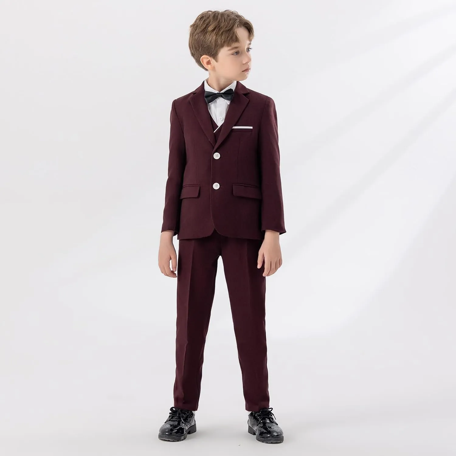 5 Piece Suits for Boys Formal Slim Fit Suit Set Wedding Ring Bearer Outfits Kids Tuxedo Suit First Communion Outfits