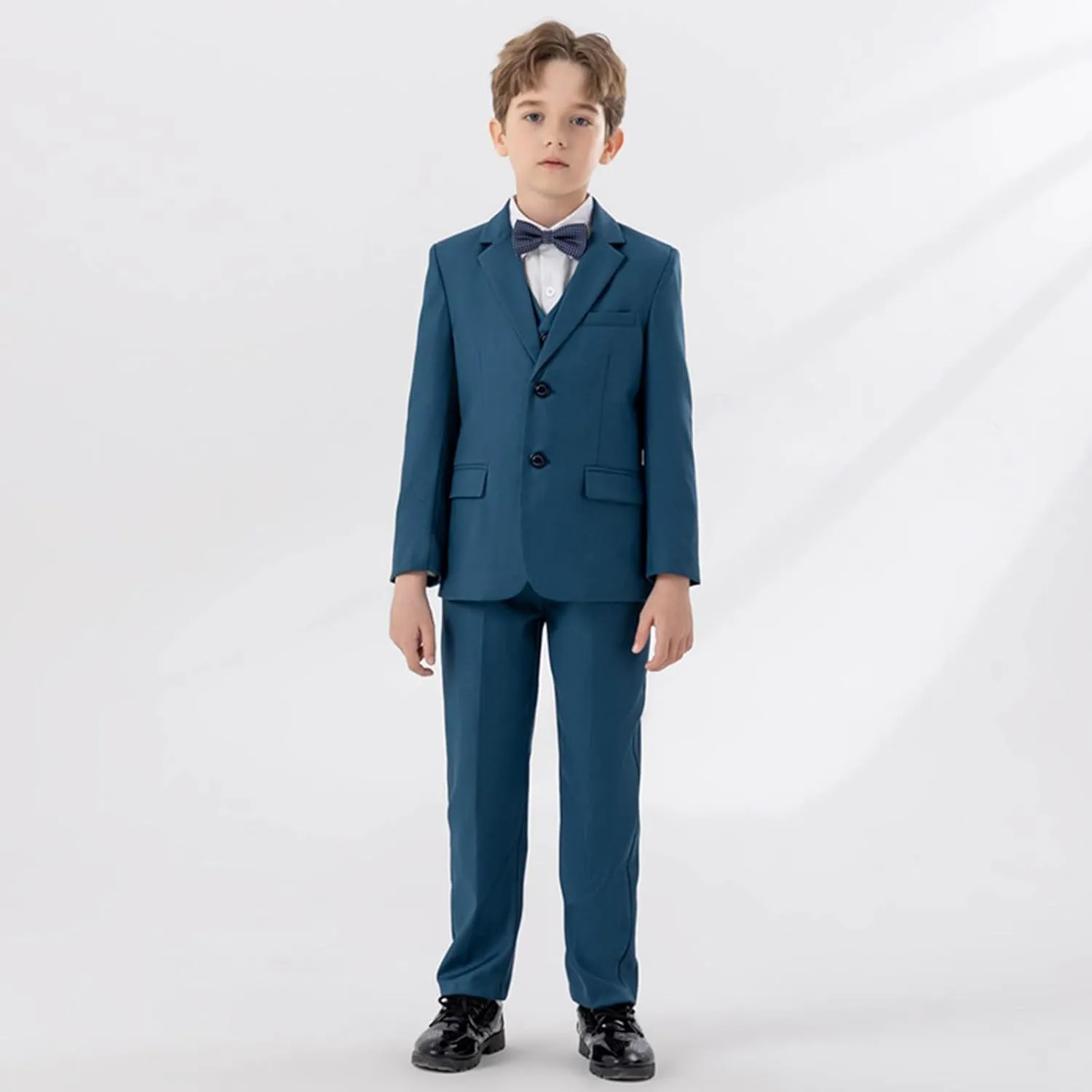5 Piece Suits for Boys Formal Slim Fit Suit Set Wedding Ring Bearer Outfits Kids Tuxedo Suit First Communion Outfits
