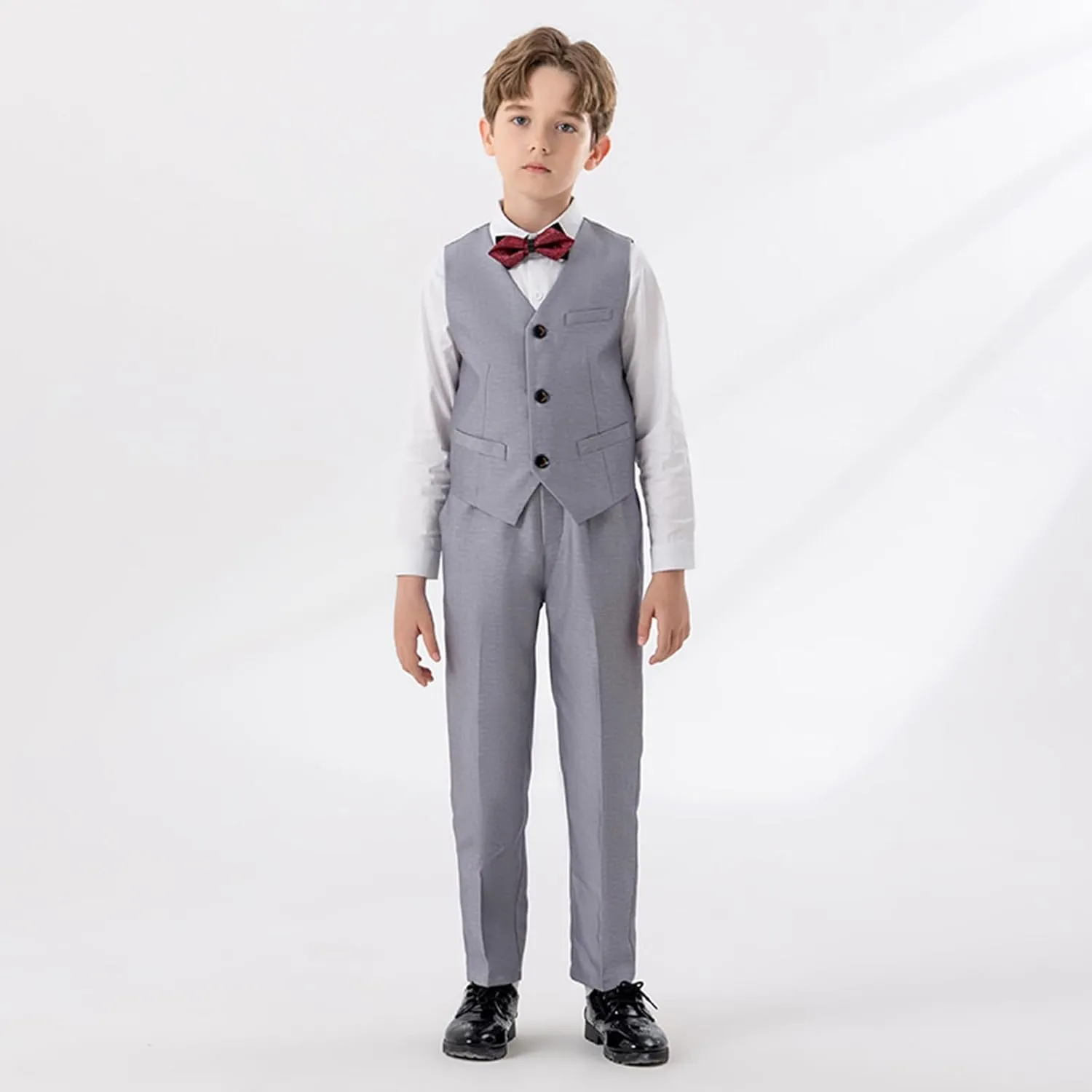 5 Piece Suits for Boys Formal Slim Fit Suit Set Wedding Ring Bearer Outfits Kids Tuxedo Suit First Communion Outfits