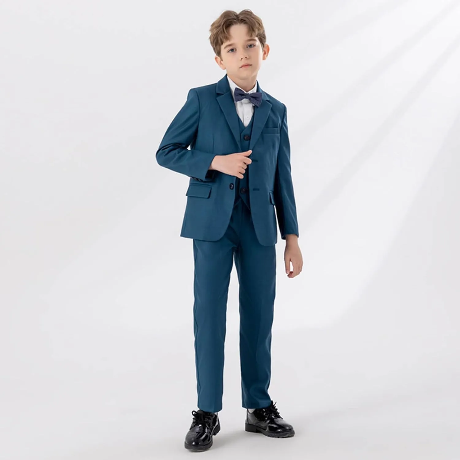 5 Piece Suits for Boys Formal Slim Fit Suit Set Wedding Ring Bearer Outfits Kids Tuxedo Suit First Communion Outfits