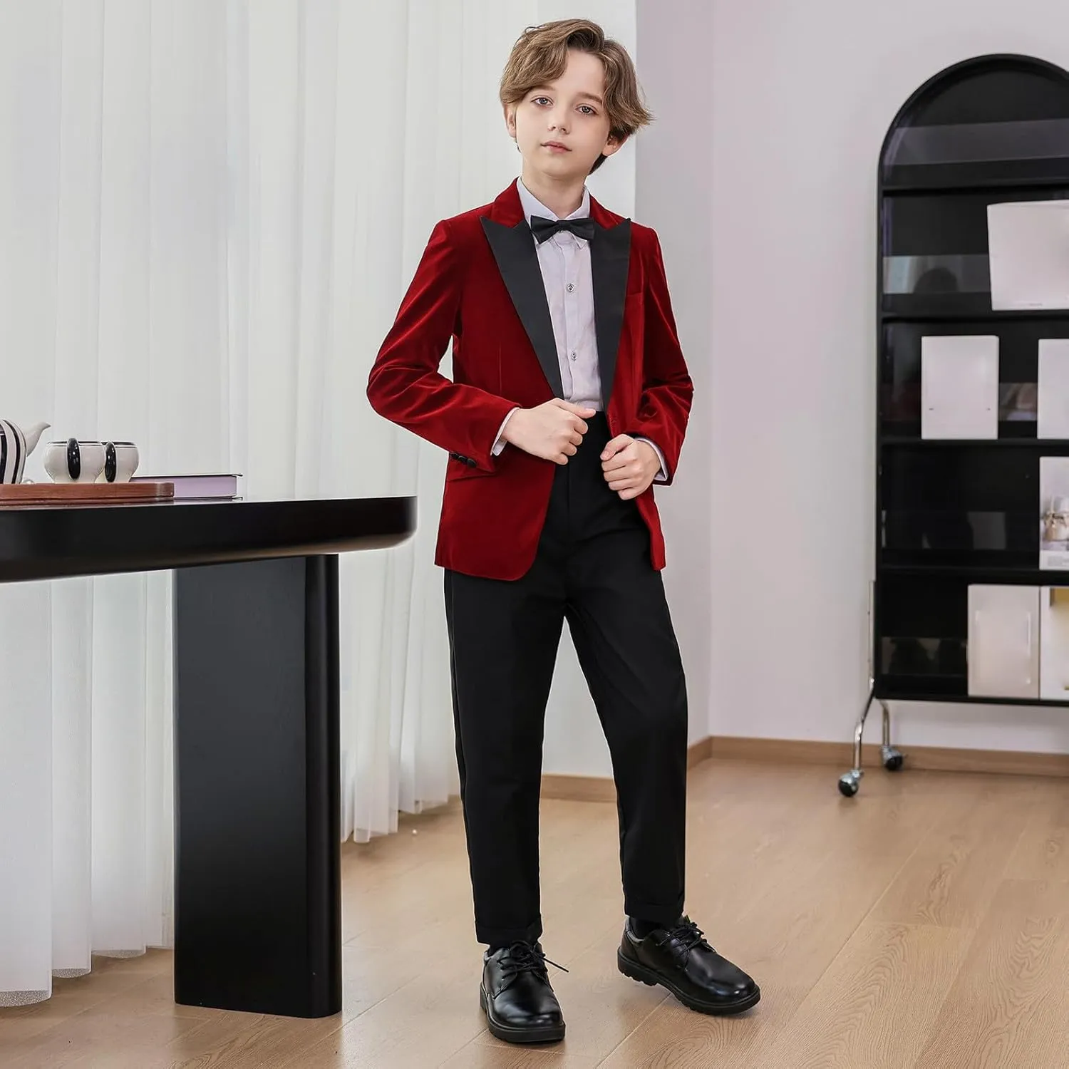 5 Piece Suits for Boys Formal Slim Fit Suit Set Wedding Ring Bearer Outfits Kids Tuxedo Suit First Communion Outfits