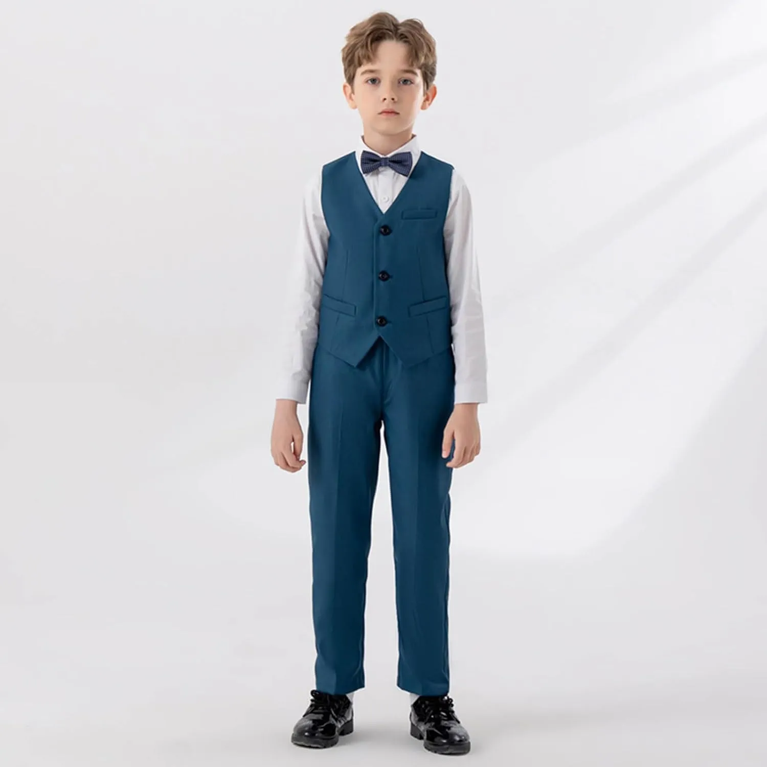 5 Piece Suits for Boys Formal Slim Fit Suit Set Wedding Ring Bearer Outfits Kids Tuxedo Suit First Communion Outfits