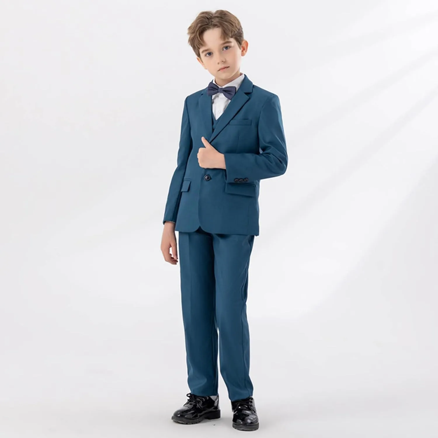 5 Piece Suits for Boys Formal Slim Fit Suit Set Wedding Ring Bearer Outfits Kids Tuxedo Suit First Communion Outfits