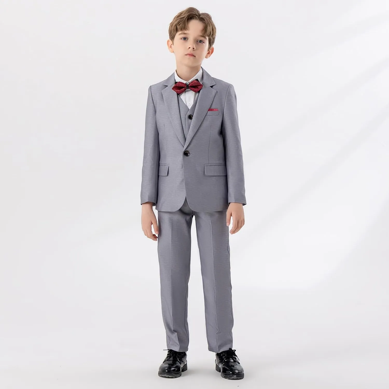 5 Piece Suits for Boys Formal Slim Fit Suit Set Wedding Ring Bearer Outfits Kids Tuxedo Suit First Communion Outfits