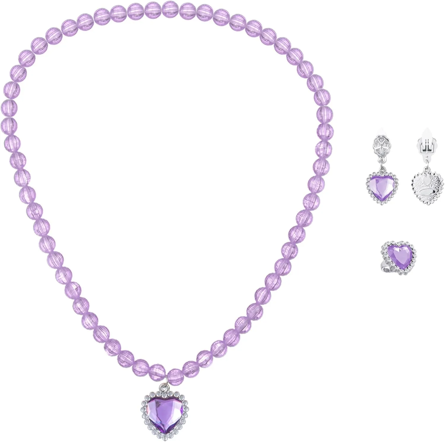 5PCS Princess Costume Accessories Set - with Princess Dress Up Handbag, Necklaces, Rings, Earrings