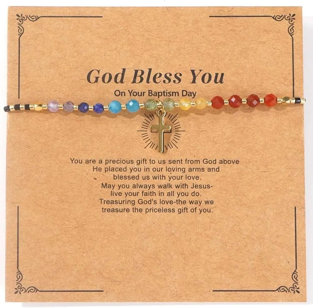 7 Chakra Cross Healing Crystal Beaded Red White Black Adjustable Bracelets for Women Dainty Energy Stone Beads Friendship bracelet,Handmade Fashion Charm Jewelry Gifts