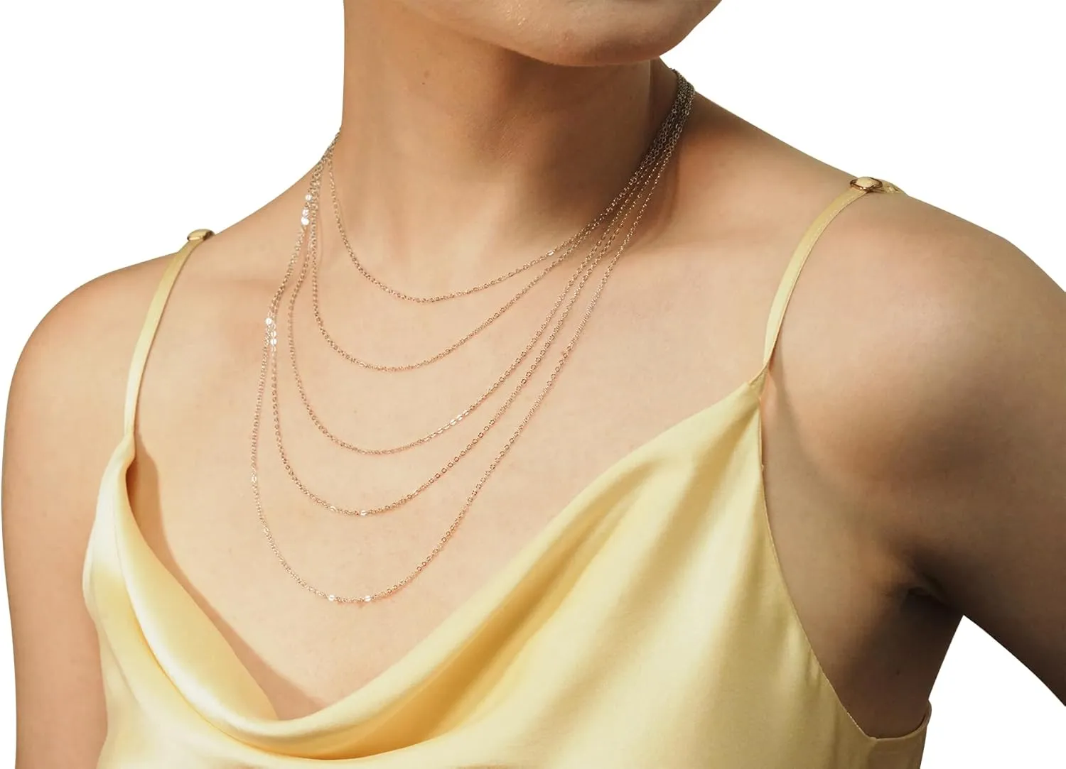 925 Sterling Silver Cable Chain For Women, White Gold Plated Necklace, Fine Cable Chain, 1.4mm, 16" To 24" Lengths