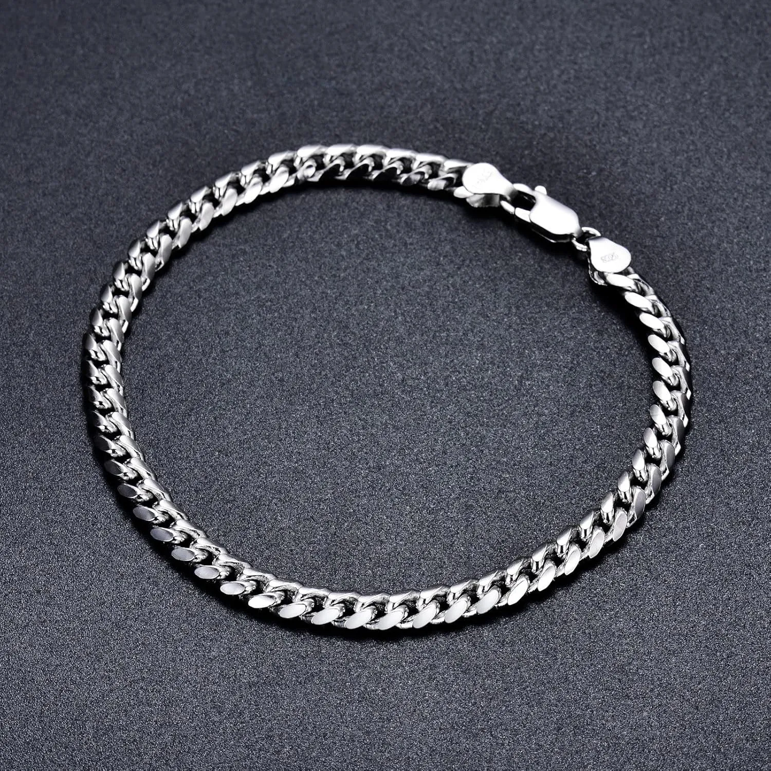 925 Sterling Silver Cuban Bracelet For Men & Boys 7-9 Inch Gift For Father Husband Son