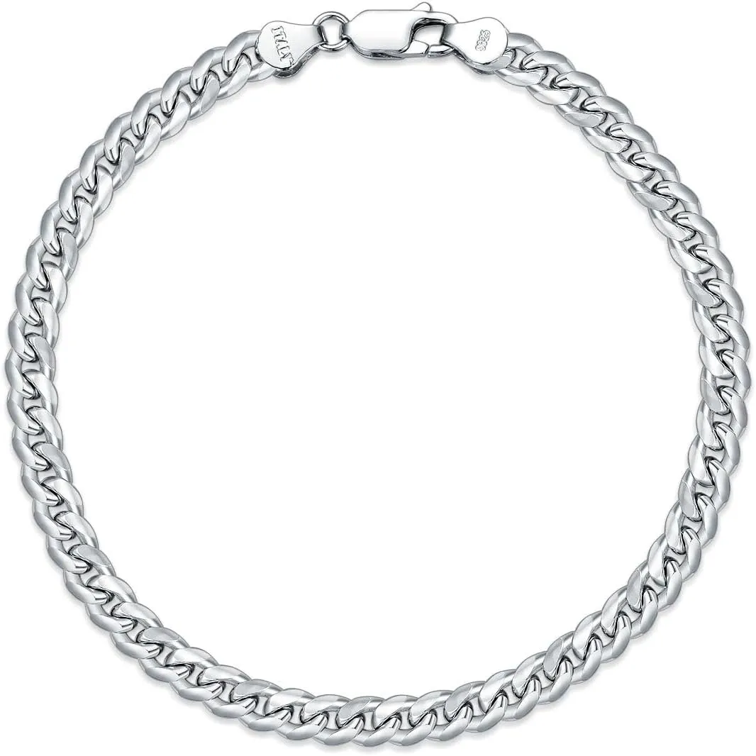 925 Sterling Silver Cuban Bracelet For Men & Boys 7-9 Inch Gift For Father Husband Son