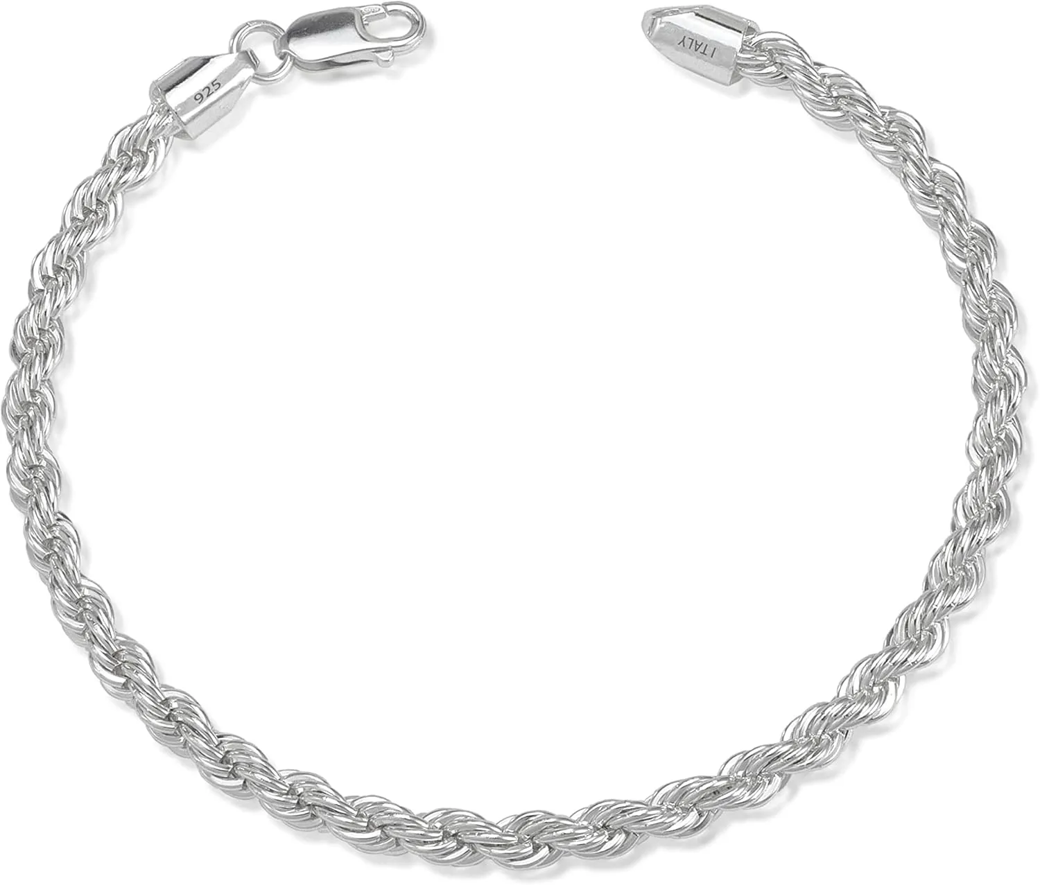 925 Sterling Silver Rope Bracelets 2/3/5mm Silver/Gold Bracelets for Women Rope Chain Bracelet for Men 6.5-9 Inches