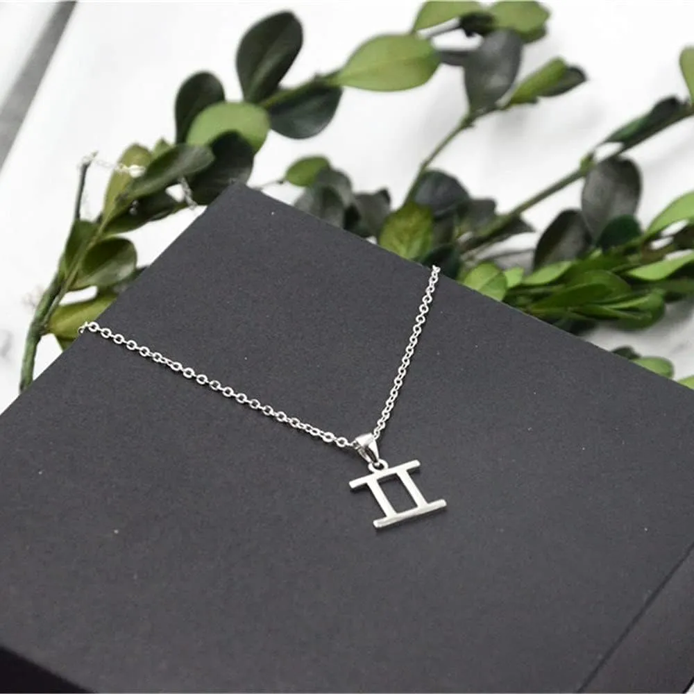 925 Sterling Silver Zodiac Sign Necklace Horoscope Constellation Astrology Charm Pendant