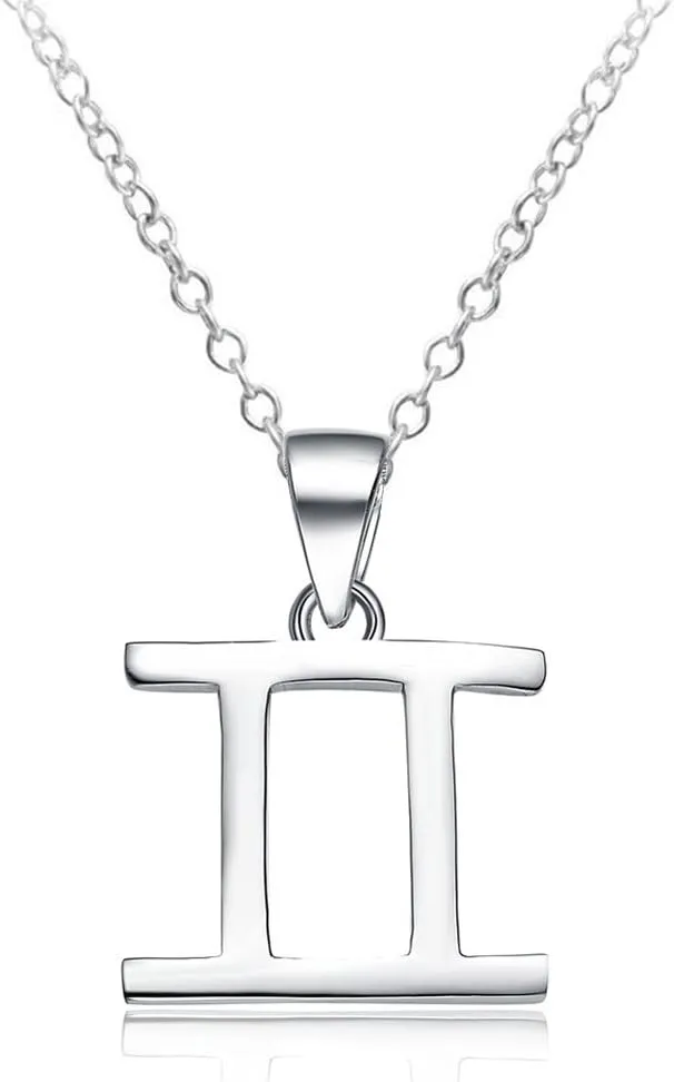 925 Sterling Silver Zodiac Sign Necklace Horoscope Constellation Astrology Charm Pendant