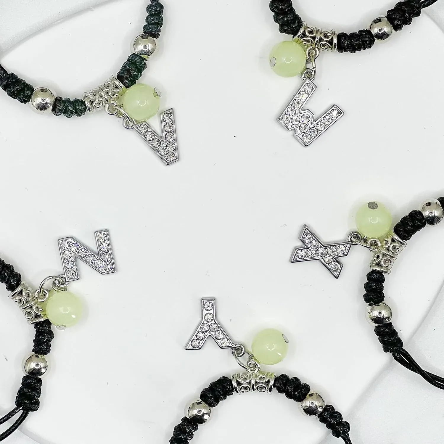 Alphabet Glow-in-the-Dark Bracelet, Best Friend Birthday Gift Graduation, Adjustable Letters A-Z Braided Bracelet, Sisters Daughters Mother's Day Mom Women Friendship Jewelry