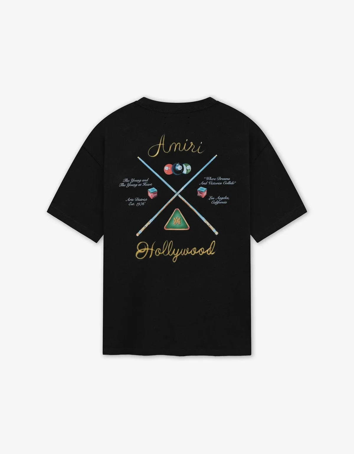 Amiri Black Pool Cue Print T-Shirt