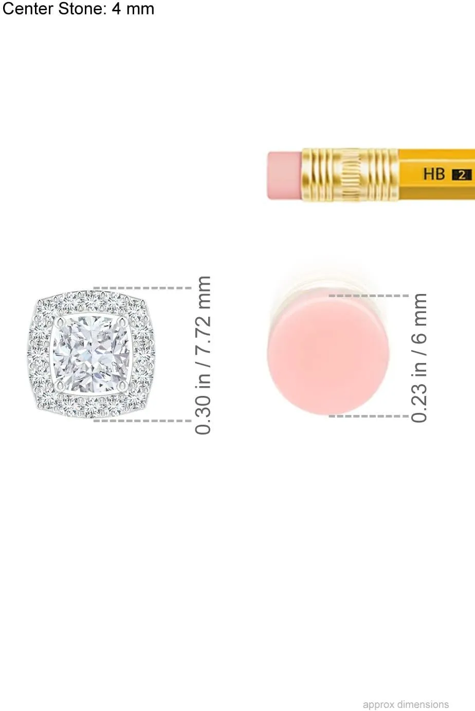 Angara Lab Grown Cushion Diamond Solitaire Floating Halo Pendant in 14K Solid Gold/Platinum | April Birthstone, Birthday, Engagement, Anniversary, Wedding Jewelry Gift for Women