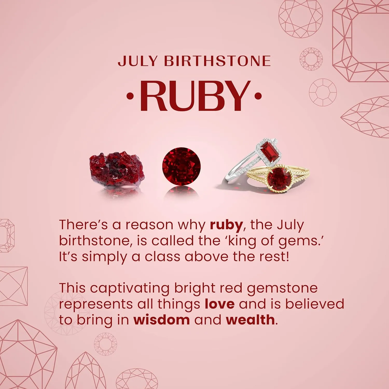 Angara Lab Grown Cushion Ruby Halo Pendant with Filigree in Silver / 14K Solid Gold/Platinum | July Birthstone, Birthday, Engagement, Anniversary, Wedding Jewelry Gift for Women
