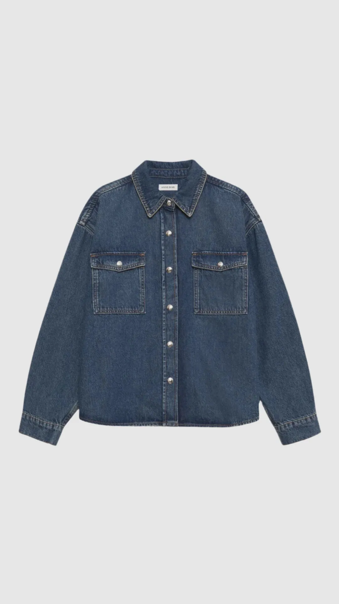 Anine Bing Paxton Shirt in Sea Blue