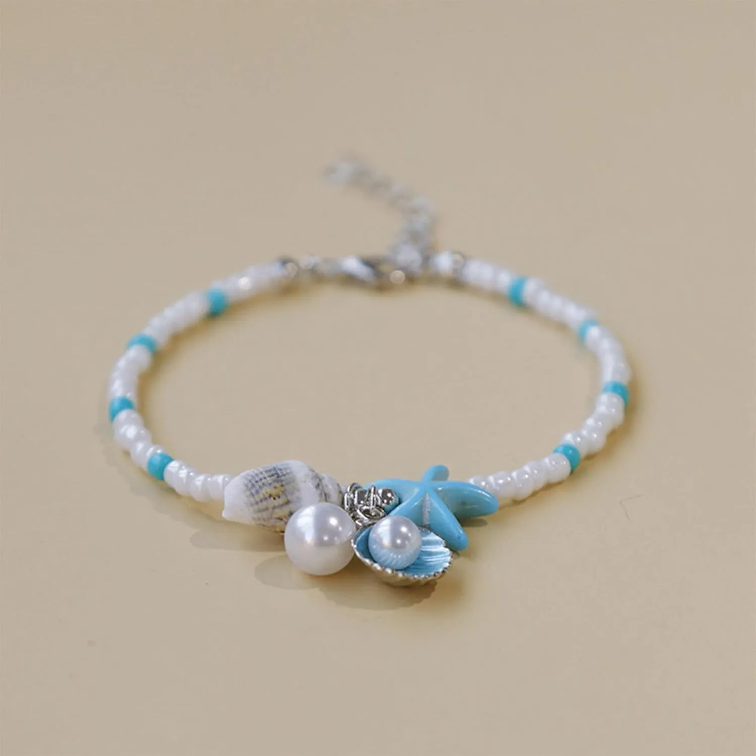 Ankle Bracelet for Women Waterproof Anklet Elastic Heart Anklet Stretchy Ankle Bracelet Colorful Beaded Anklet Boho Love Ankle Bracelet Silver Summer Beach Anklet Jewelry Accessories